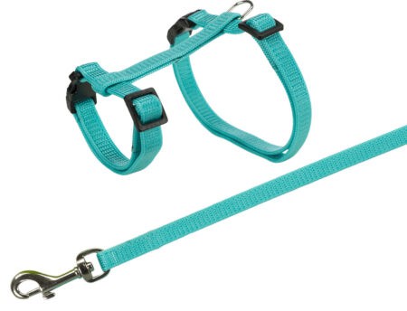 Lesă și ham Trixie pentru iepuri, 1.25 m, 25-44 cm/10 mm, diverse culori