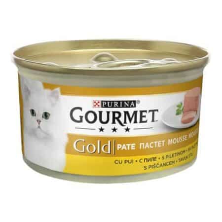 Pateu Purina Gourmet Gold cu pui pentru pisici, 85 g