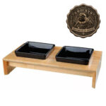 Set 2 castroane ceramice Trixie în suport pentru câini și pisici, 2 x 0.4 L, 2 x 13 x 13 cm