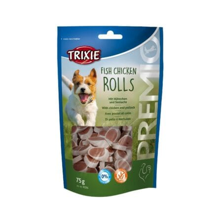 Recompense Trixie Premio Rolls pentru câini, 75 g, rulouri cu pui și pește