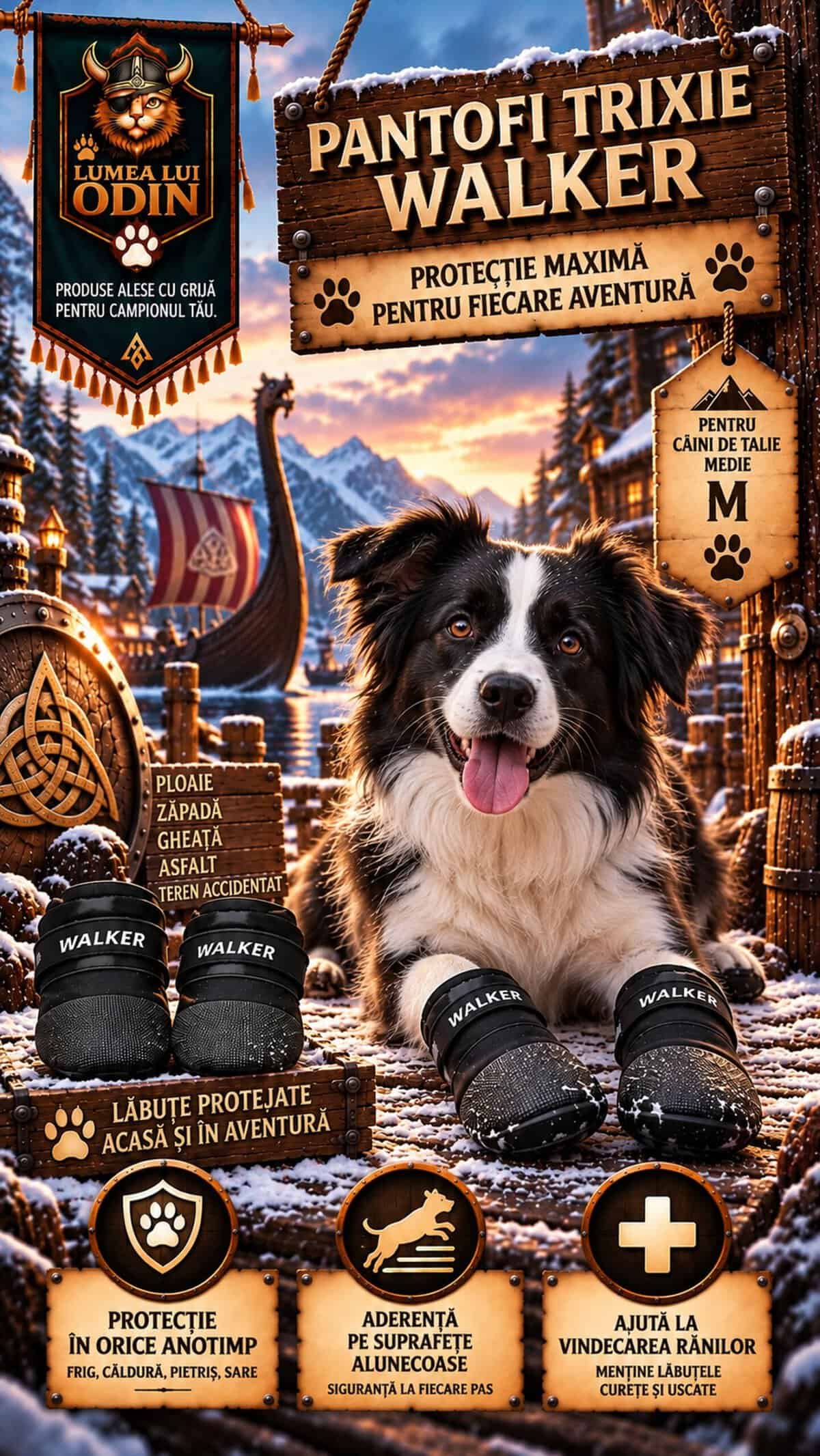 Pantofi pentru câini Border Collie