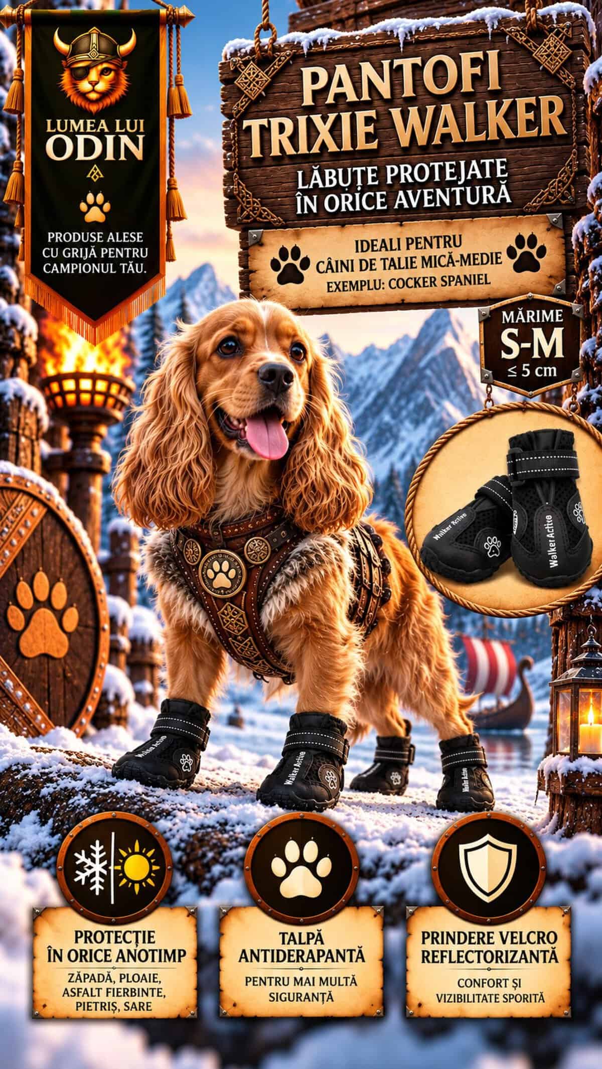 Banner câine cocker spaniel papucei Walker
