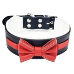Zgardă Bestia Papion pentru câini, din piele naturală, S, 35 - 42, 5 cm, negru/roșu