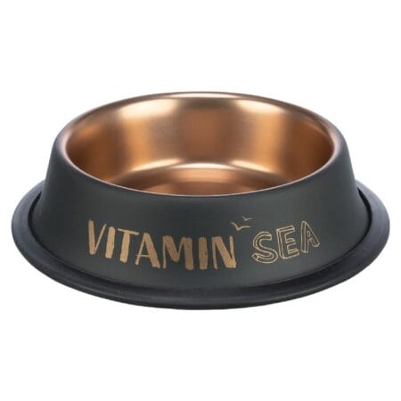 Castron din inox Trixie Be Nordic pentru câini și pisici, 0.7 L / 21 cm, negru/bronz