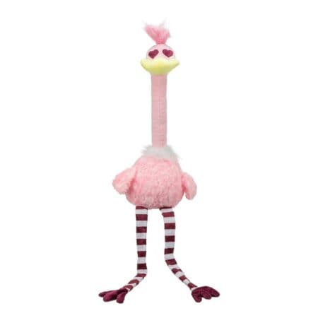 Jucărie Trixie Valentine's pentru câini, struț din pluș, cu sunet, 90 cm, roz