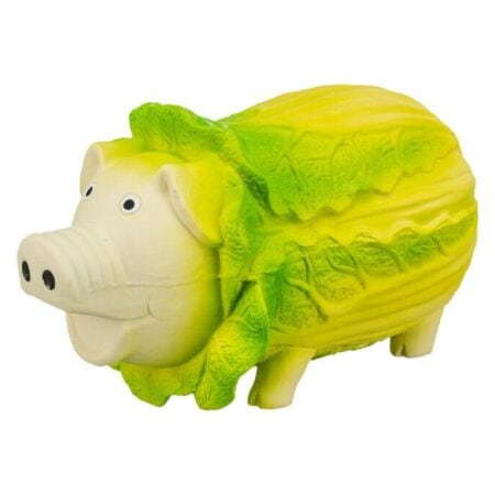 Jucărie Trixie varză-porc pentru câini, din latex, cu sunet, 23 cm, verde deschis