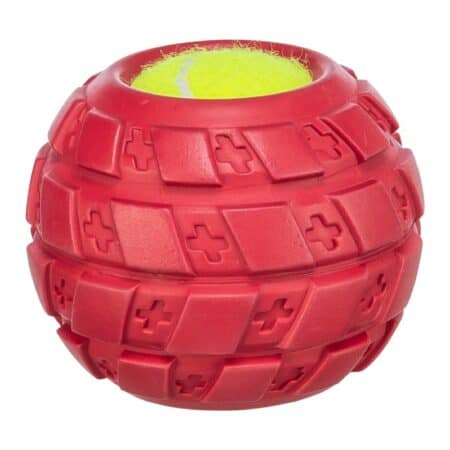 Jucărie Trixie pentru câini, minge de tenis în anvelopă, 7.5 cm