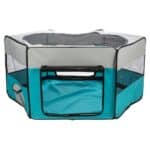 Țarc Trixie pentru rozătoare, pentru interior/exterior, poliester, 150 x 65 cm, turcoaz/gri