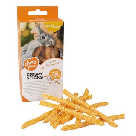 Bețișoare crocante Duvoplus pentru rozătoare, cu morcov și portocală, 50 g