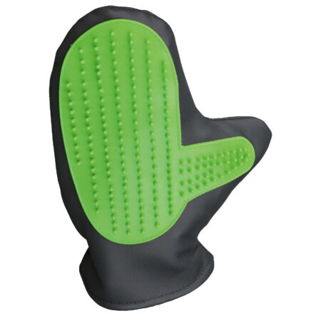 Mănușă Trixie pentru periat rozătoare, 11 x 21 cm, verde/gri/mov