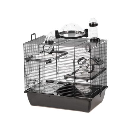 Cușcă pentru rozătoare Duvoplus Rufus, negru – 50 x 33 x 44,5 cm, cu accesorii incluse