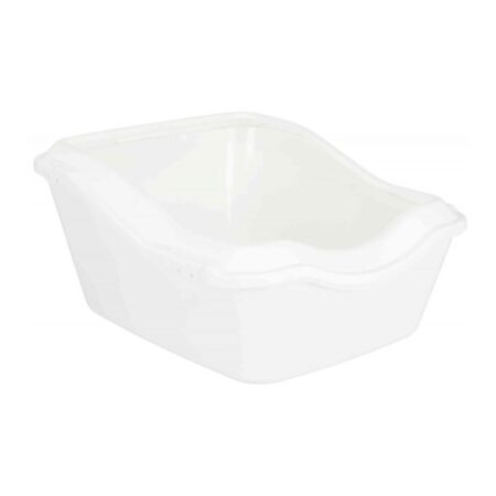 Litieră Trixie Cleany cu ramă pentru pisici, 45 x 29 x 54 cm, alb