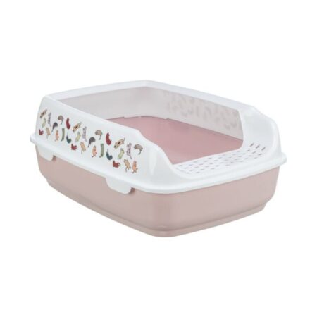 Litieră Trixie Delio cu ramă pentru pisici, 38 x 20 x 50 cm, lila/alb