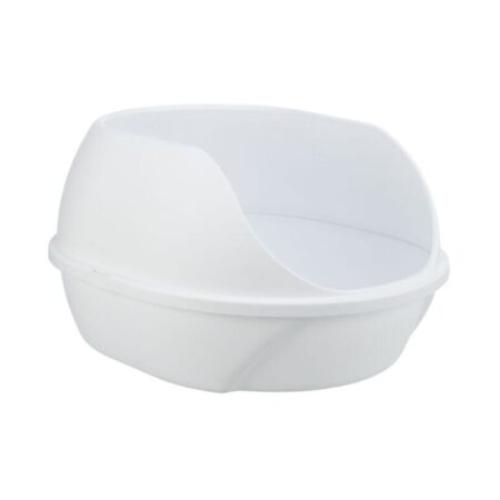 Litieră Trixie Simao cu ramă înaltă pentru pisici, 48 x 30 x 58 cm, alb