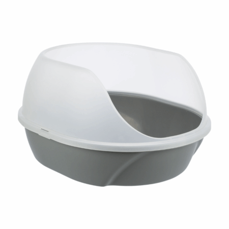 Litieră Trixie Simao cu ramă înaltă pentru pisici, 48 x 30 x 58 cm, gri