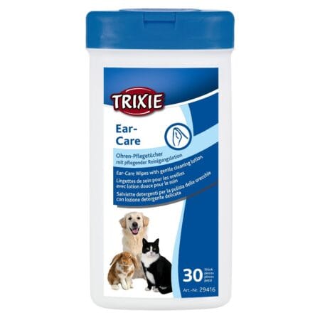 Șervețele umede Trixie pentru îngrijirea urechilor la animale, 30 buc