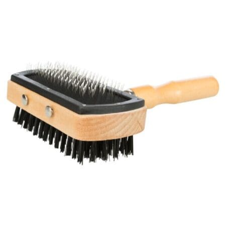 Perie țesală dublă soft Trixie, pentru câini și pisici, 10 x 18 cm