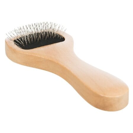 Perie Trixie țesală pentru pisici și câini, soft, mâner din lemn, peri metalici, 6 x 13 cm
