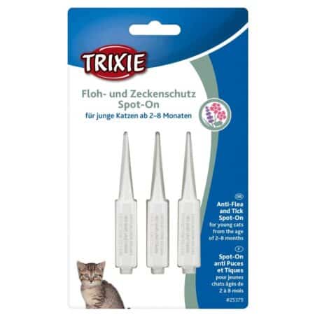 Picături antiparazitare naturale Trixie pentru pisici, Spot-On, de la 2-8 luni, 3 x 0.6 ml