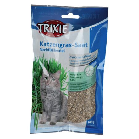 Iarbă Trixie din semințe de orz pentru pisici, rezervă, 100 g