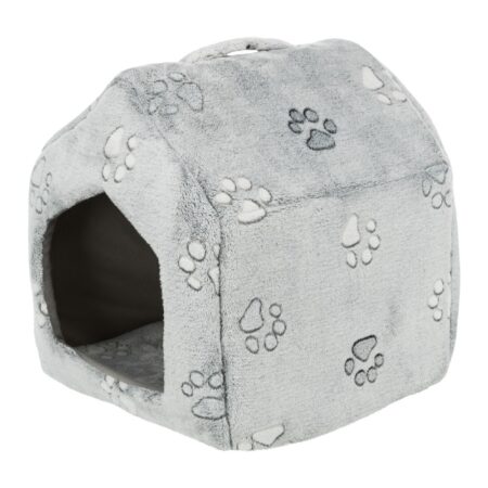 Culcuș tip casă Trixie Nando pentru pisici și câini, 40 x 45 x 40 cm, gri deschis