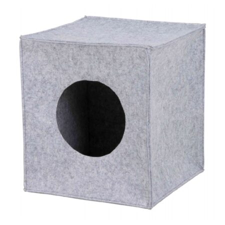 Culcuș tip peșteră Trixie Anton pentru pisici, 33 x 33 x 37 cm, gri