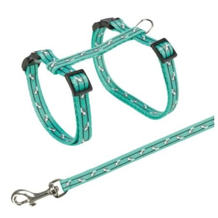 Ham și lesă Trixie pentru pisici, 27–45 cm / 10 mm, 1.20 m, diverse culori