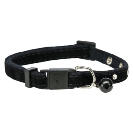 Zgardă Trixie din catifea pentru pisici, cu clopoțel și strasuri, diverse culori