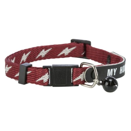 Zgardă Trixie cu adresier și clopoțel pentru pisici, roșu