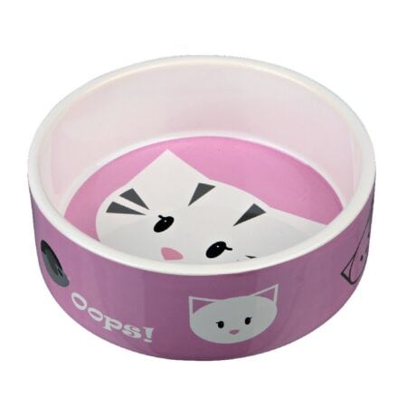 Castron ceramic Trixie Mimi pentru pisici, 0.3 L / 12 cm, diverse culori