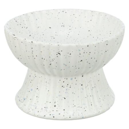 Castron ceramic Trixie pentru pisici și câini, ridicat, 0.37 l / Ø 14 cm, alb