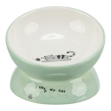 Castron ceramic Trixie pentru pisici, ridicat, formă ergonomică, 0.15 L / Ø 13 cm