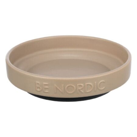 Castron ceramic Trixie Be Nordic pentru pisici și câini, 0.3 L / 16 cm, taup