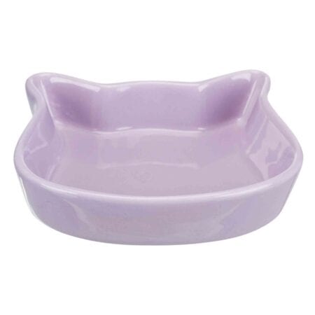 Castron ceramic Trixie pentru pisici, formă cap de pisică, 0.25 L / 12 x 12 cm, diverse culori