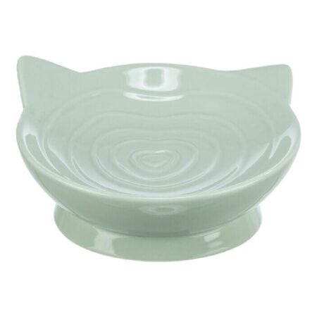 Castron ceramic Trixie Viviana pentru pisici, ridicat, formă ergonomică, 0.15 L / Ø 14 cm, verde salvie
