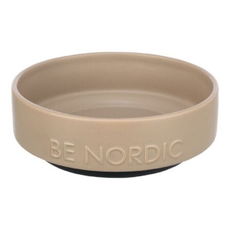 Castron ceramic Trixie Be Nordic pentru pisici și câini, 0.5 L / 16 cm, taupe