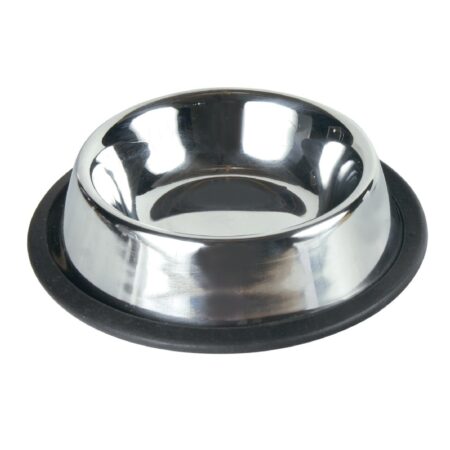 Castron Trixie pentru pisici și câini, din inox, antiderapant, 0.2 L / 11 cm
