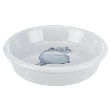 Castron ceramic Trixie pentru pisici, 0.25 L / 13 cm, gri