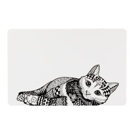 Covoraș Trixie Cat pentru castron, 44 x 28 cm, alb/negru