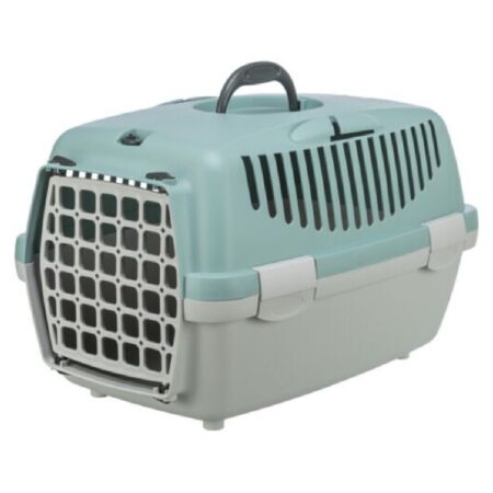 Cușcă de transport Trixie Capri 1 pentru pisici și animale mici, XS: 32 x 31 x 48 cm, gri/verde salvie