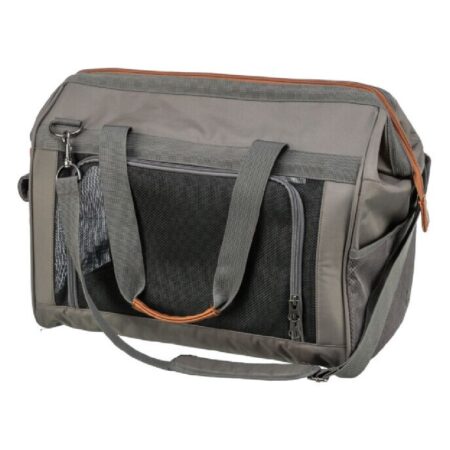 Geantă de transport Trixie Finlay pentru pisici și câini de talie mică, 43 x 26 x 32 cm, până la 10 kg, negru/gri