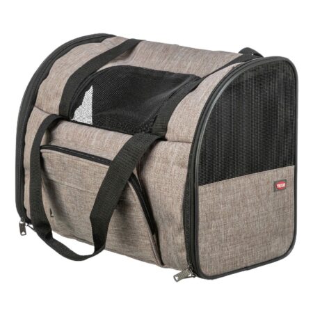 Rucsac de transport Trixie Shiva pentru pisici și câini de talie mică, 41 x 30 x 21 cm, până la 8 kg, maro/bej