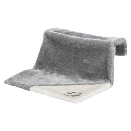 Șezlong pentru calorifer Trixie Plush pentru pisici, 45 x 24 x 31 cm, gri/gri deschis