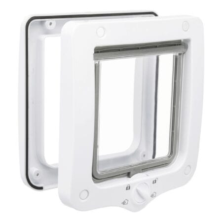 Ușă batantă Trixie 4-Way pentru pisici, 20 x 22 cm, alb