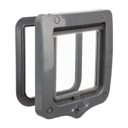 Ușă batantă Trixie 2-Way pentru pisici, 20 x 22 cm, gri
