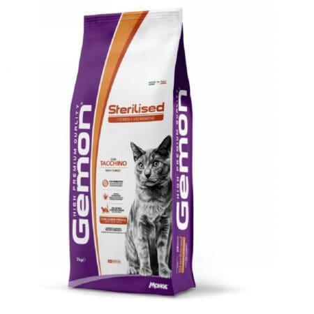 Hrană uscată Monge Gemon pentru pisici sterilizate, cu curcan, 2 kg