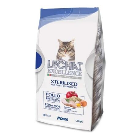 Hrană uscată Monge LeChat Excellence Steril pentru pisici sterilizate, cu pui, 1.5 kg