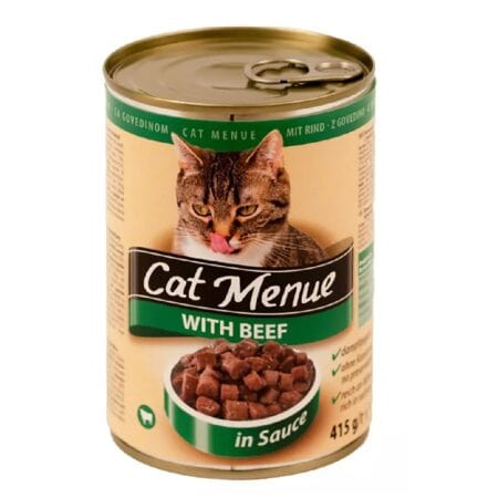 Hrană umedă Cat Menu pentru pisici adulte, cu vită, 415 g