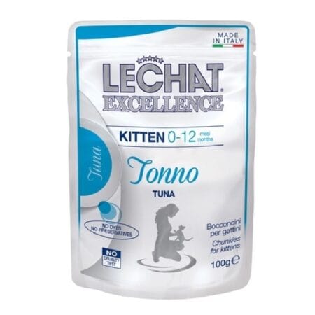 Hrană umedă LeChat Excellence pentru pisici junior, cu ton, 100 g
