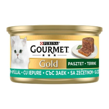 Hrană umedă Purina Gourmet Gold pentru pisici, cu iepure, 85 g